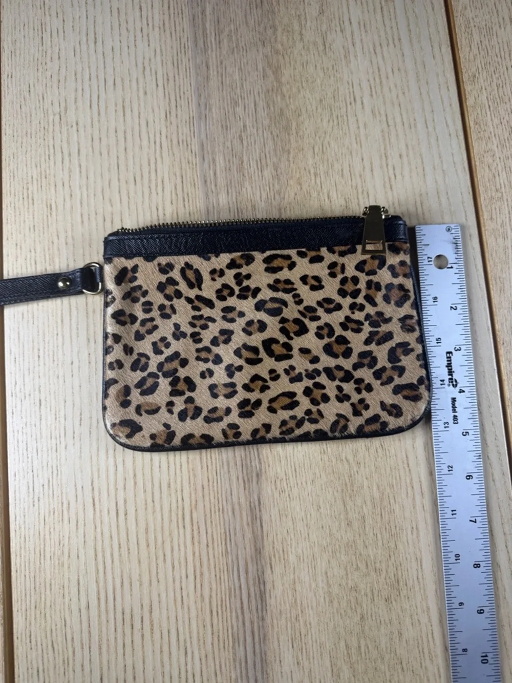 Banana Republic Leopard Print Card Pouch in Tan and Black